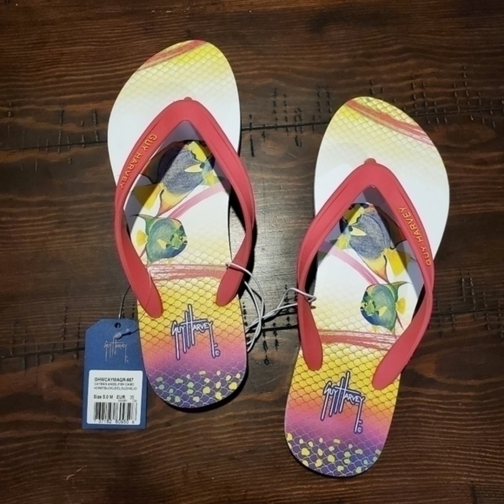 NWT Guy Harvey Flip Flops Size 11 USA 43 Eur